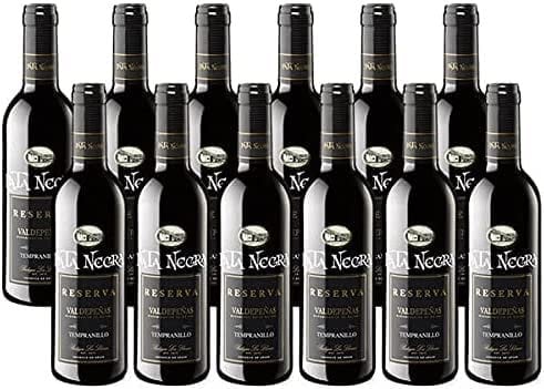 Pack de 12 Botellas botellines Vino Pata Negra Valdepeñas Reserva 375ml - Vinos para Detalles de Bodas
