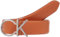 Calvin Klein Damen Gürtel Re-Lock Logo Belt 3,0 cm Ledergürtel, Braun (Autumn Leaf), 100