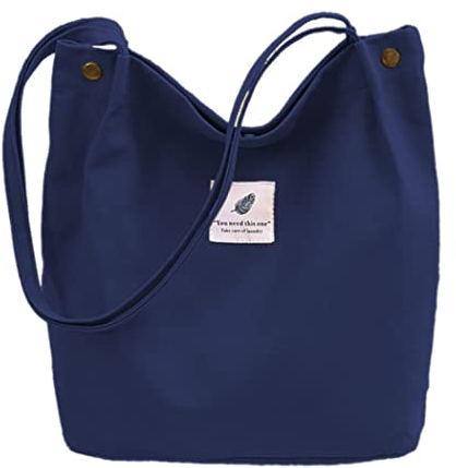 oukesin Borsa a tracolla in tela da donna borsa a tracolla grande capacità turismo scolastico casual,blu scuro