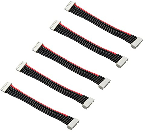 Boladge 5 Stücke 5S 6 Pins JST-XH Balance Stecker Verlängerungskabel Männlich auf Buchse Lipo Adapter mit 15cm 22awg Silikon Draht (5S)