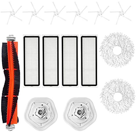 LOHILL Zubehör für Dreame Bot W10 W10 Pro Staubsauger Roboter Bürste Filter Wischtuch Ersatzteile (15 Stück)