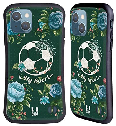 Head Case Designs Rosa Football Fiori E Sport Cover Ibrida Compatibile con Apple iPhone 13