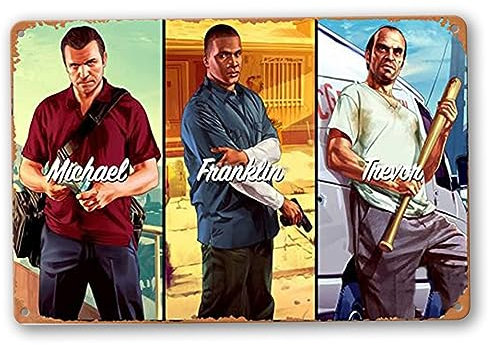 Michael Franklin | Gta 5 Gaming Blechposter 30,5 x 20,3 cm
