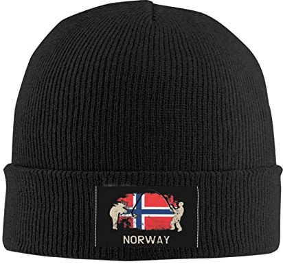 385 Strickmützen Norwegische Flagge Komfortabel Laufmütze Weich Nachtmütze Sportmütze, Für Motorradfahren, Skifahren, 56-62cm