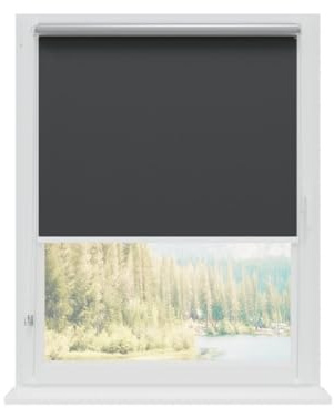 RENA Rollos Für Fenster Ohne Bohren - Thermorollo Verdunklungsrollo - Weiße Kette Verstellbar - Hitzeschutz Sichtschutz - 140 x 230 cm Graphit Silber