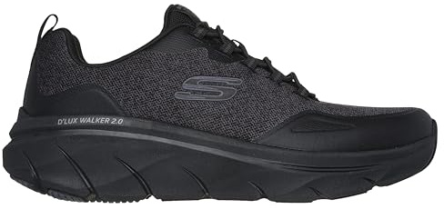 Skechers Herren D'lux Walker 2.0 Steadyway Sneaker, Schwarz/Schwarz, 49.5 EU X-Weit