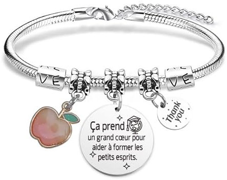 Hroanc Bracelet Cadeau Maitresse Noel Cadeau Maitre Professeur Prof Maîtresse D'école Fin D'année Anniversaire Remerciement Merci Noel Cadeaux Merci Pour Cette Année Cadeaux Maitresse D'école