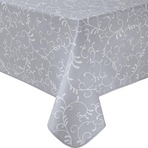 Erwin Müller Tischdecke Essen abwaschbar hellgrau Größe 130x200 cm