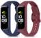 Vancle Bracelet Compatible avec Samsung Galaxy Fit 2 (SM-R220) pour Femme et Homme - Silicone Souple de Remplacement (Bleu Marine/Vin Rouge)