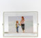 LEEMASING Schwebender Bilderrahmen, Metall, Glas, Tischplatte, Schreibtisch-Display für Valentinstag, Hochzeit, Zuhause oder Büro, passend für 20,3 x 15,2 cm große Fotos (Silber, 20,3 x 15,2 cm)