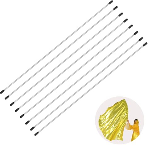 Baisdan 8 Piece Flex Rods, 35 in Worship Flags Bendable Flexible Sticks for Worship and Praise Flag Dance Accessory 3 Diffrence Length