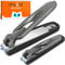 Nail Clippers for Men Women with Catcher, 2 Pack Large Small Anti Splash Self-Collecting Fingernail Toenail Clippers, Sharp Stainless Steel Heavy Duty Mess Free Nail Cutter w Catching Storage