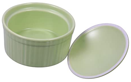 Mikinona 1pièce Bol à Pudding Céramique Avec Couvercle Ramequin Pour Dessert Soupe Et Fruits Pour Cuisson Au Four Et Au -