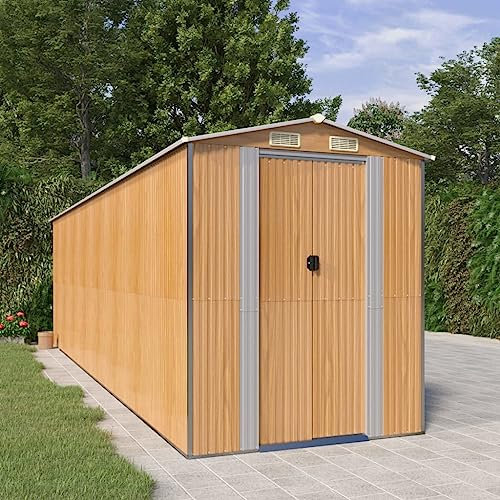 Lawn & Garden Gartenhaus Hellbraun 192x689x223cm Stahl verzinkt Outdoor Living