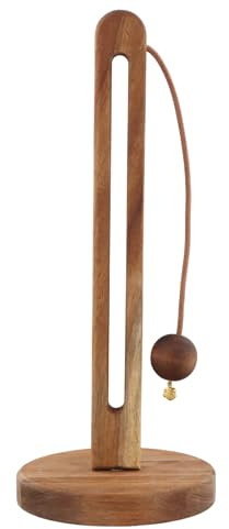 YILANJIN Portarrollos de papel y toallas de madera de acacia, antideslizante, decoración del hogar (marrón)