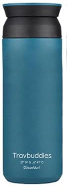 Travbuddies Thermobecher Kaffee & Tee To Go (360ml, blau) - auslaufsicher & spülmaschinenfest - Travel Coffee Mug Cup Isolierbecher für Unterwegs - Thermos-Becher Kaffeebecher Thermo Trinkbecher