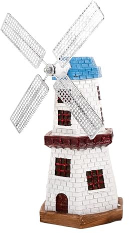 BEBEMOKO Moulin à vent de bureau de style rustique pour la maison, le bureau, l'atmosphère élégante du salon, idée unique