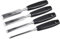 Hochste Wood Chisel Set Window Scraper, Woodworking Carving Carpentry Split Edge Hand Tools Black 4 Pack Set