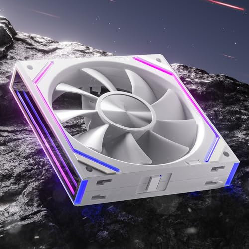 AsiaHorse DAWN RGB - Ventilador para PC (120 mm, con cadena de margarita, espejo infinito) [HDB] 71 CFM/1850 RPM/2.6MMH2O 4 pines PWN y 5 V 3 pines ARGB para Asus Aura ASRock GIGABYTE MSI