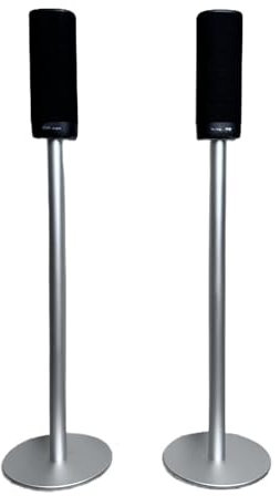 Lautsprecher-Bodenständer ist kompatibel mit Harman Kardon Citation 5.1/Surround Rear Surround Sound System aus Aluminiumlegierung, mit Schraubbefestigung und verstecktem Kabel-Design (Silber Paar)