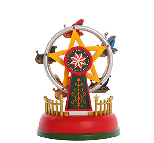 Leuchtendes Karussell-Ornament, Mini-Spieluhr, Leuchtendes Karussell-Riesenrad, Animiertes, Romantische Tischdekoration, für Heimdekoration (A)