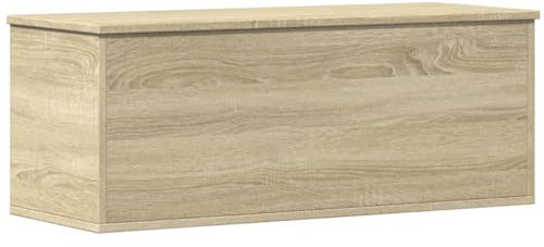 Gecheer Large Wooden Chest Storage Bench, Blanket Box, Shoe Storage Bench, Bed End Stool, for Hallway, Bedroom, Living Room Storage Box Sonoma Oak 90x35x35 cm Engineered Wood