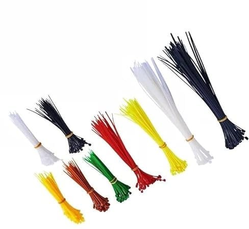 100 Assorted Cable Ties - Multi-Size Colored Plastic Zip Ties for Organizing Wraps for Home & Office- Small, Medium, Large & XL