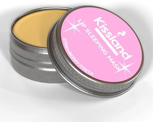 KISSLAND - Lip Balm Reparador Labial Sabor Fresa 15g - Mascarilla Labios Noche Hidratante Labios - Balsamo Labial Protector Labial - Cacao Labios Secos y Agrietados - Lip Sleeping Mask - Lip Mask