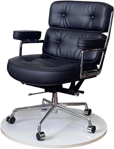 WOTZOV Chaises de Bureau réglables en Hauteur avec accoudoirs, Pieds en Alliage d'aluminium, Chaise d'ordinateur en Cuir，D comme indiqué