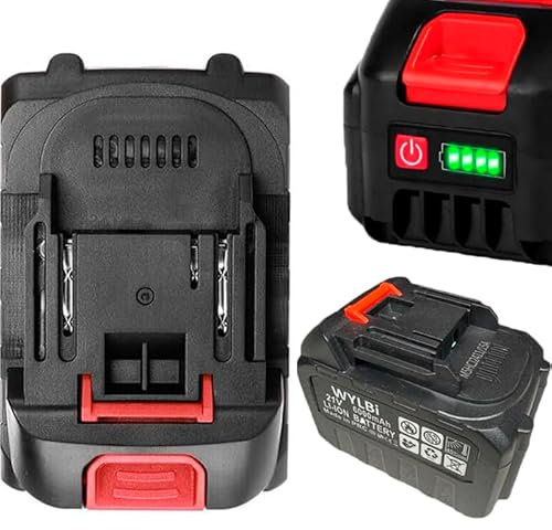 Batteria di Ricambio 6000 mAh 21V, per Dispositivi Elettrici Come Sega, Motosega, Smerigliatrice,con Powercheck, Batteria di Ricambio da 6,0 Ah