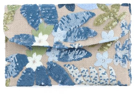 LHHMZ Women’s Floral Embroidery Clutch Bag Handmade Flower Straw Clutch Handbags for Weeding Party Vacation