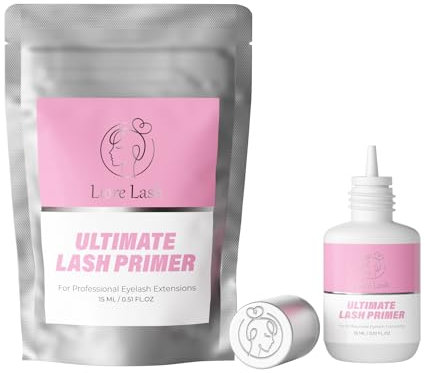 Liore Lash Ultimate Lash Glue Primer for Eyelash Extensions Pre-Treatment/Up to 35% Longer Adhesive Retention/Protein Oil Remover/Increase Glue Bond