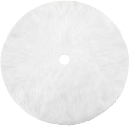 Copri Base Albero di Natale 120cm Bianco Morbido | Coperta per Albero Rotonda Finta Pelliccia
