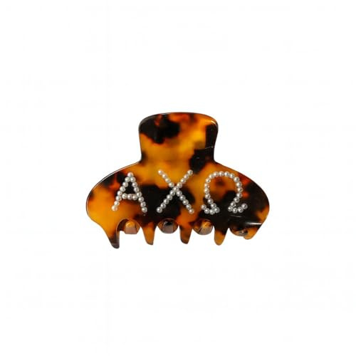 The RPZL Premium Acetate Sorority Big Hair Accessory | Oversized Claw Clip for Thick and Thin Hair | Stylish Hair Jaw Clip for Women | Girls and (Alpha Chi Omega - Petite Tortoise)