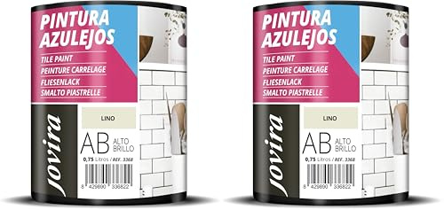 JOVIRA PINTURAS Peinture Carrelage Donnez une nouvelle image à votre cuisine et salle de bain. (750 ml, Lin) (Lot de 2)