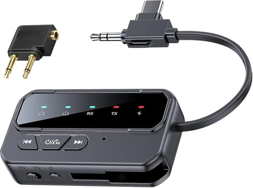 Bluetooth Adapter Flugzeug 5.4 Empfänger Transmitter 2 in 1 Bluetooth Adapter Für 2 AirPods, Flugzeug, Auto, Kopfhörer, Lautsprecher, alte Audio