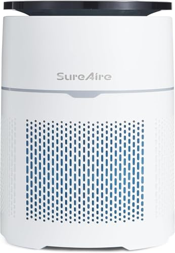 Purificador de aire de escritorio para oficina en casa, filtro HEPA para humo, pelo de mascotas, modo automático, modo de sueño de bajo ruido, luz ajustable, diseño compacto