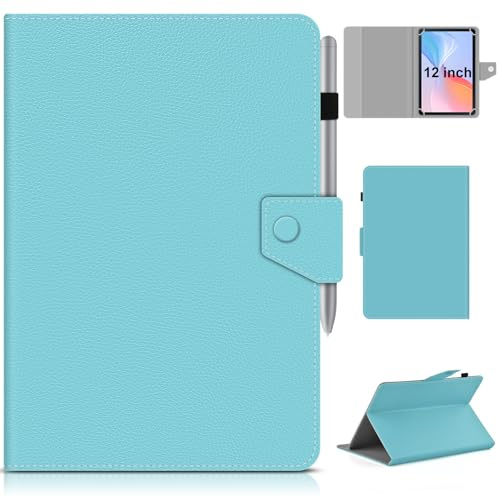 KATUMO Universal Case for 12-13 inch Tablet, Folio Leather Case for DOOGEE U12 /TECLAST/SVITOO P108 / Blackview/Ckypad 12 inch, Portable Cover for Lenovo Tab P12 / Lenovo Idea Tab Pro 12.7