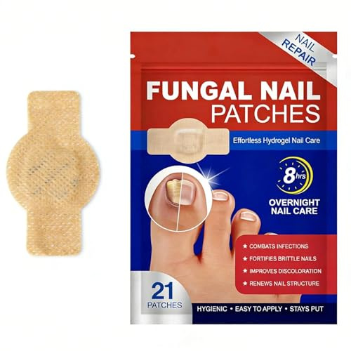 LINKKNOB 21PCS Fungal Nail Repair Patches | Breathable Damaged Nail Treatment Stickers with Natural Ingredients | 8 Hour Nail-Care Pads for Toenail & Fingernail