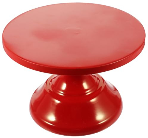 TOPPERFUN Alzata per Torte Rotonda in Ferro Rosso, Espositore Decorativo per Dessert e Frutta, per Compleanni e Bar