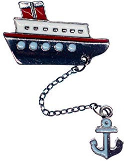 Miniblings Boot Anker emailliert Brosche Metall Schiff Schifffahrt Kapitän Meer - Handmade Modeschmuck I Anstecknadel Button Pins