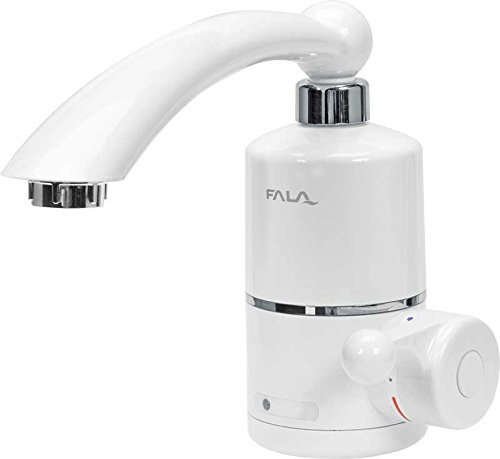 fala Robinet avec chauffe-eau électrique 3 kW 220 V pour montage mural rotatif à 360 ° Robinet pour salle de bain, buanderie, cuisine, camping