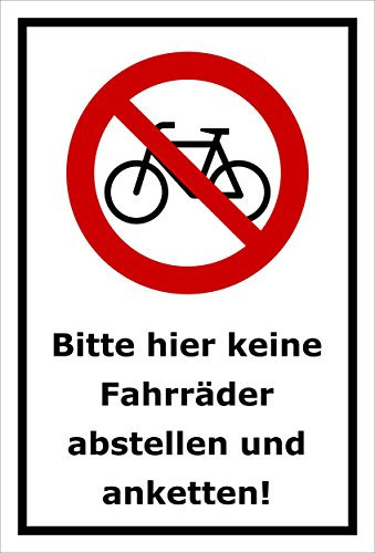 Melis-Folienwerkstatt Aufkleber - Fahrräder abstellen - 30x20cm – S00050-023-A -20 Varianten