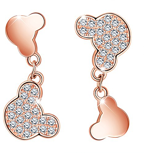 Unendlich U Süß Bär Bärchen Ohrstecker 925 Sterling Silber Damen Mädchen Ohrringe Ohrschmuck, Rosegold