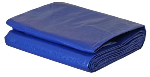 KALEMBAL Cobertor para piscina 8x14 m - Red de drenaje - Azul - Resistente - Anti-UV - Ojales