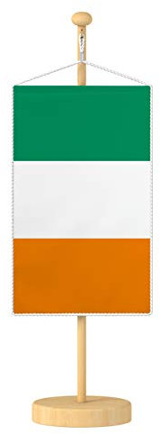 Vispronet® Tischbanner Irland Nationalfahne Set ✓ Fahne & Ständer ✓ Kordel-Rand