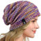 HISSHE Frauen Slouch Beanie Strickmützen Baskenmütze Skullcap Lange Baggy Winter Sommer Hüte B08w (Mutil Lila)