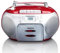 Lenco SCD 410 Radio CD stéréo à Piles Argenté/Rouge