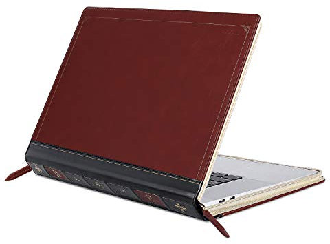 MOSISO Compatible with MacBook Pro 16 inch Case 2025-2021 M4 A3403 A3186 M3 A2991 M2 A2780 M1 A2485/2019 2020 A2141,PU Leather Laptop Sleeve Vintage Retro Zippered Portfolio Protective Cover, Wine Red