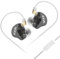 CCA CRA in Ear Auricolare, diaframma ultra-sottile Dynamic Driver IEM, suono chiaro e bassi profondi, Auricolari cablati con cavo rimovibile senza grovigli, nero con microfono